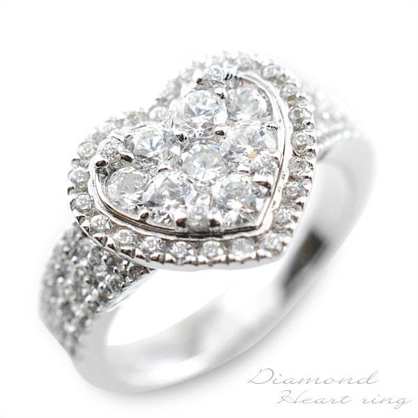 K18 Pt.900 ハート装飾 リング11号4.2g