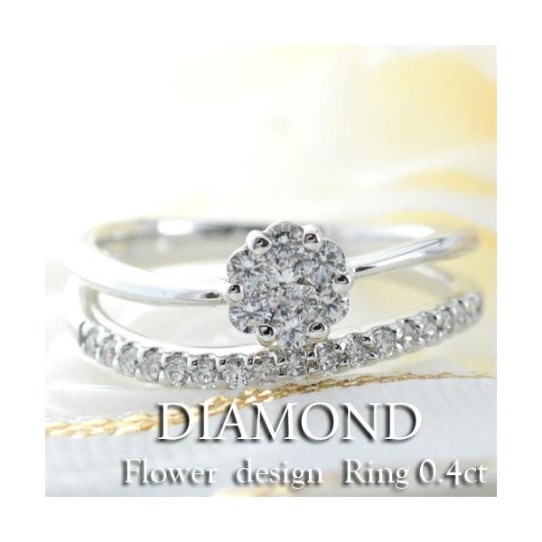 指輪 ピンキーリング プラチナ ダイヤモンド フラワー エタニティ