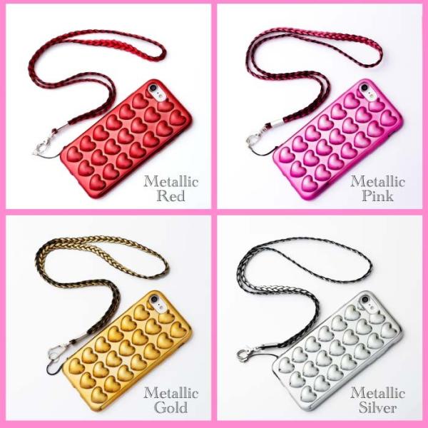 iPhoneX iPhone8 プチプチ ハート TPU メタリック 透明 クリア iPhone