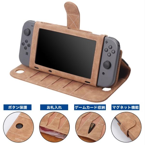 ニンテンドースイッチ　Nintendo Switch ケース、ハンドル、カード付 スイッチ ケース Switch 高品質素材 手持ちバンド付き 落下防止 ゲーム