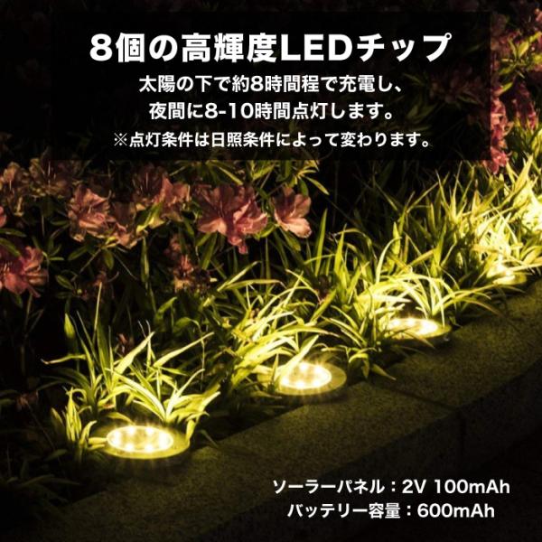 ソーラーライト 屋外 埋め込み式 4個セット ソーラーガーデンライト