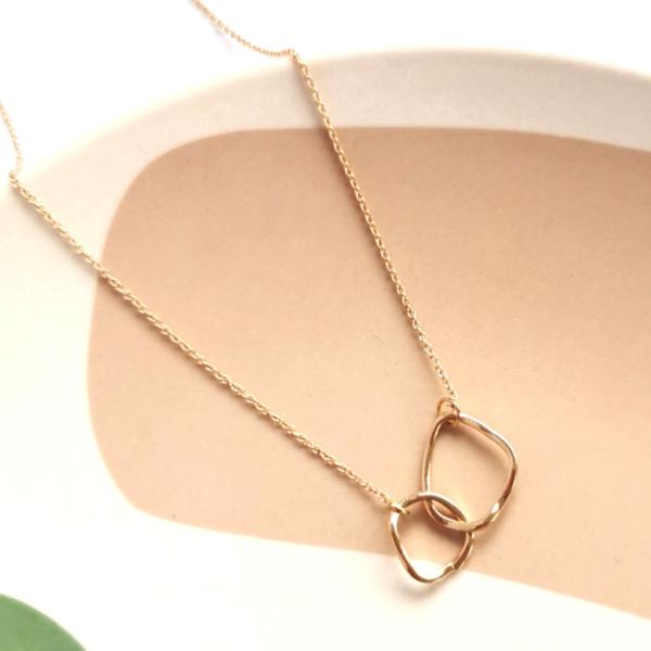 ネックレス レディース ダブルリング ダブルフープ おしゃれ かわいい