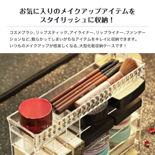 メイクボックス コスメボックス リップ クリア 化粧品 収納 大容量