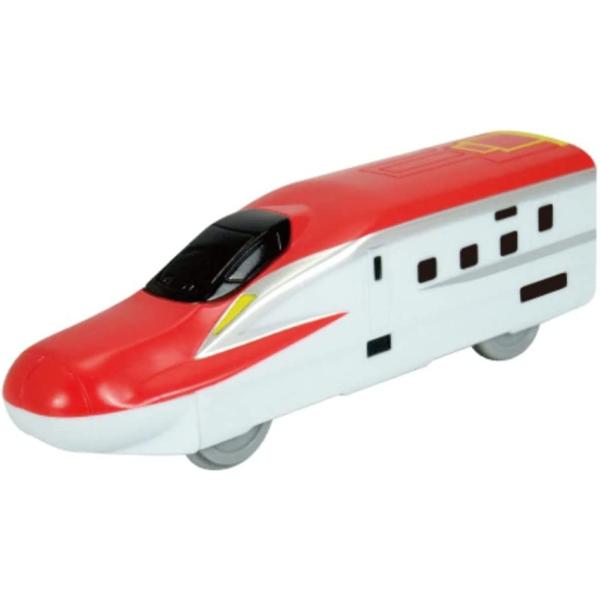 後ろに引いて離すだけ、レールなしでどこでも遊べる、プルバックの新幹線。商品サイズ:W65×D195×H50mm