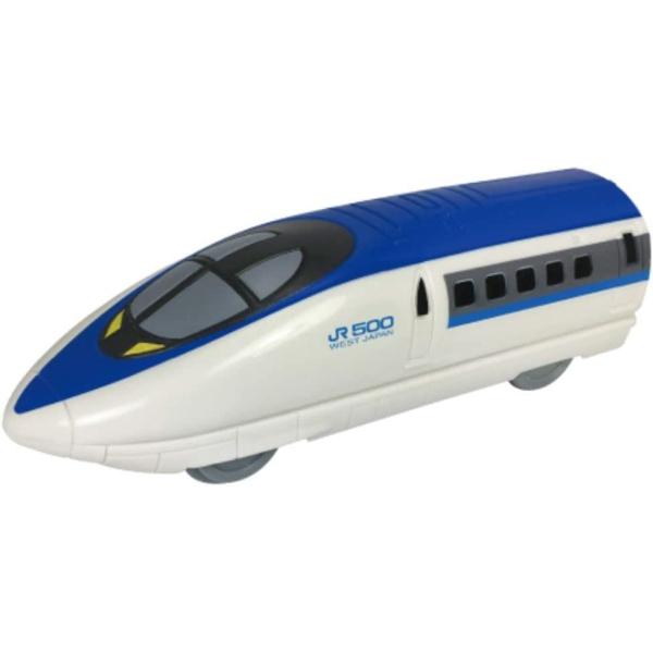引いて離すだけの、電池なしで遊べるプルバック新幹線。商品サイズ:W65×D195×H50mm