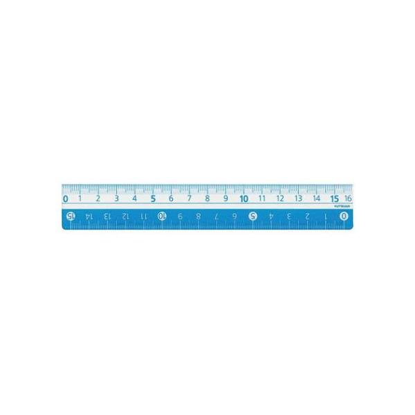 ものさし カラー定規 16cm ライトブルー クツワ 新学期準備文具