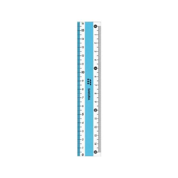 ものさし 直線定規15cm ブルー サクラクレパス 新学期準備文具