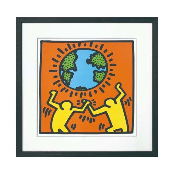 アートポスター キースヘリング Keith Haring Untitled(world) 額付き
