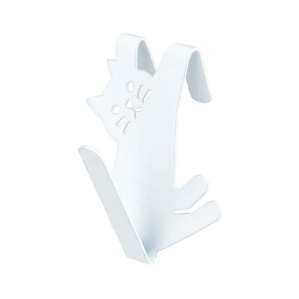 「キッチン雑貨その他」 ボトルフック ネコデコキッチン キッチン雑貨 ねこ デコレ WH 猫型で可愛い！スチール製の便利なキッチン雑貨シリーズ 毎日が楽しくなるキュートなZAKKAシリーズこちらはかわいい[ボトルフック]水切りカゴにぶらさげ...