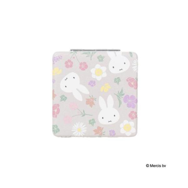 「手鏡」 ミッフィー 手鏡 MIFFY Floral pattern コンパクトミラー ベージュ ディックブルーナ エフエービージャパン 春らしい色合いのお花とミッフィーが総柄になったシリーズ ディックブルーナの人気絵本[miffy/ミッフ...