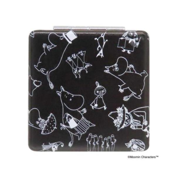 「手鏡」 ムーミン コンパクトミラー 手鏡 80TH ALL STAR ブラック 北欧 キャラクター ムーミン80周年を記念したキャラクター勢ぞろい 大人気[Moomin/ムーミン]グッズにまたまた可愛いnewアイテム登場ムーミン小説出版8...