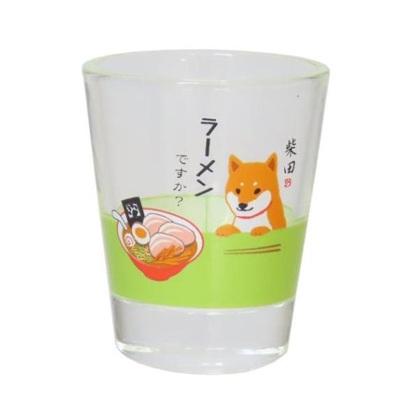 柴田さんの住む東京わさび町 グッズ ミニグラス いぬ キャラクター クリアショットグラス ラーメンですか