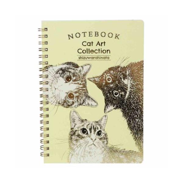 WリングノートB6 Cat Art Collection リングノート ねこ フタバ しずわらひなた リアルタッチ グッズ