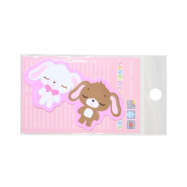 「ステッカー：キャラクター」 ビニールシール シュガーバニーズ ダイカット ミニステッカー 目を閉じて サンリオ ゼネラルステッカー DECOシール 耐光 耐水 日本製 自転車やパソコンいろんなところに貼って楽しい耐水ステッカー 大人気サン...