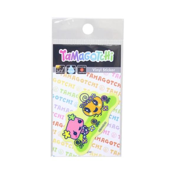 「ステッカー：キャラクター」 たまごっち グッズ ビニールシール キャラクター グリッターミニステッカー ふらわっち＆めめっち ぎっしり詰まった微細なラメが光に当たると輝く！ 大人気ゲーム[たまごっち]グッズにまたまた可愛いnewアイテム登...