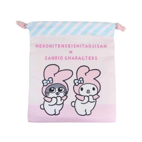 「巾着袋」 ねこに転生したおじさんxサンリオキャラクターズ 巾着袋 きんちゃくポーチ プンちゃんxマイメロディ サンリオ ケイカンパニー 小物入れ 小物の収納に便利なきんちゃくポーチ 漫画家やじまさんによる、X（旧Twitter）で大人気の...