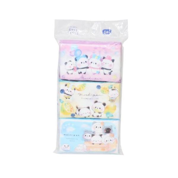 「健康 衛生雑貨」 ティッシュ もちもちパンダ ポケットティッシュ 水に流せる かわいい 水に流せる柄入りでかわいいポケットティッシュ 毎日がもっと楽しくなるキュートなZAKKAシリーズこちらは水に流せる[ポケットティッシュ]包装フィルムの...