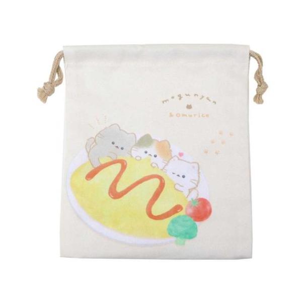 「巾着袋」 マチ付き巾着 きんちゃくポーチ もぐにゃん 巾着袋 カミオジャパン グッズ もぐにゃんのかわいいランチ雑貨シリーズ 入学 新学期にぴったりのキュートなランチ雑貨シリーズこちらはかわいい[マチ付き巾着袋]しわになりくくアイロンもら...