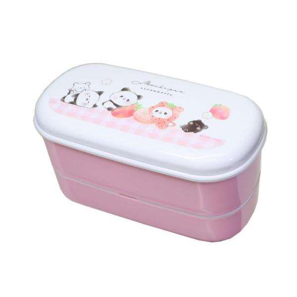 もちもちぱんだ かわいい 日本製 お弁当箱 抗菌 細長2段ランチボックス グッズ