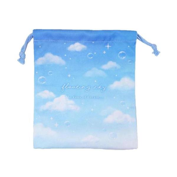 「巾着袋」 巾着袋 floating sky マチ付き巾着 きんちゃくポーチ 新学期準備 かわいい floating skyのかわいいランチ雑貨シリーズ 入学 新学期にぴったりのキュートなランチ雑貨シリーズこちらはかわいい[マチ付き巾着袋]...