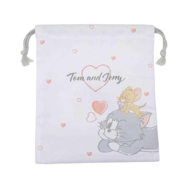 「巾着袋」 トムとジェリー キャラクター 巾着袋 マチ付き巾着 きんちゃくポーチ Lovely days ワーナーブラザース グッズ トム＆ジェリーのかわいいランチ雑貨シリーズ 入学 新学期にぴったりのキュートなランチ雑貨シリーズこちらはか...