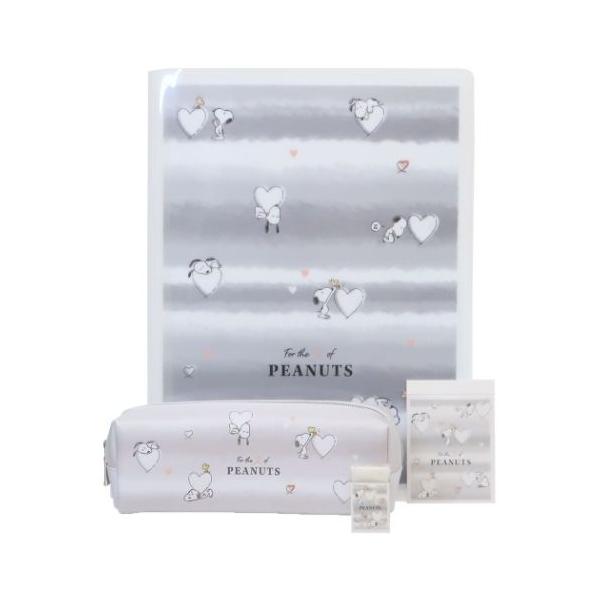 PEANUTS スヌーピー キャラクター 文具セット 4点文房具セット GRAY