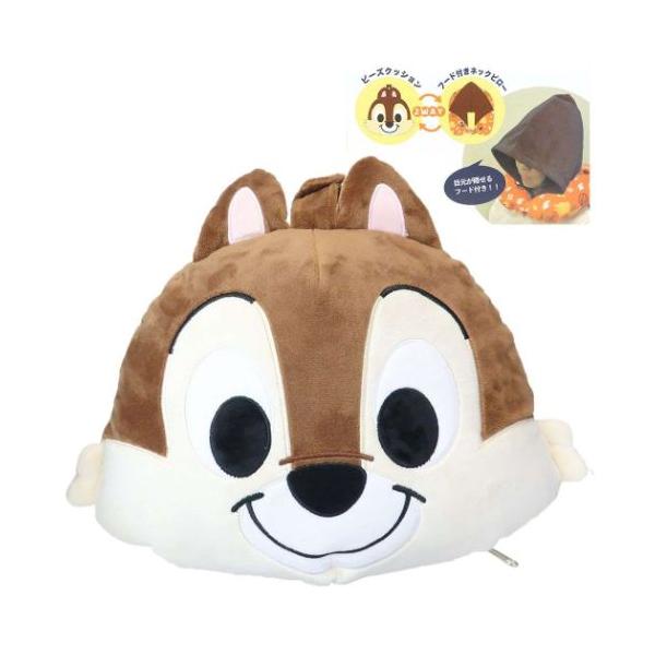 チップ＆デール ディズニー キャラクター クッション フード付きネックピロー くつろぎチップ