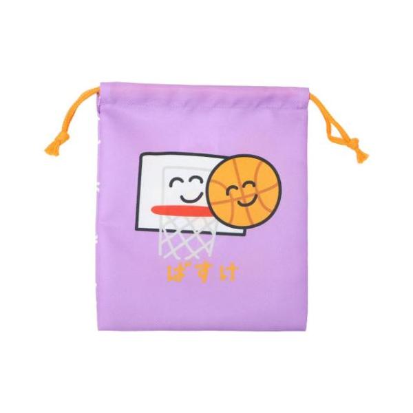 おえかきさん きんちゃくポーチ マチ無し 巾着袋 ばすけぶさん おもしろ雑貨 グッズ