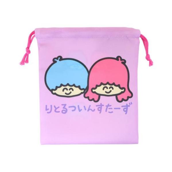 リトルツインスターズ グッズ 巾着袋 キャラクター キンチャク マチ無し りとるついんすたーず パープル サンリオ