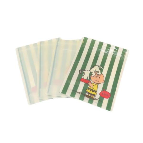 「ラッピング用品」 スヌーピー グッズ 小分けビニール袋 キャラクター ストレージバッグ グリーン STRIPED PATTERN GR ピーナッツ マチ付きのストレージバッグ 大人気PEANUTS/SNOOPYグッズにまたまた可愛いnew...