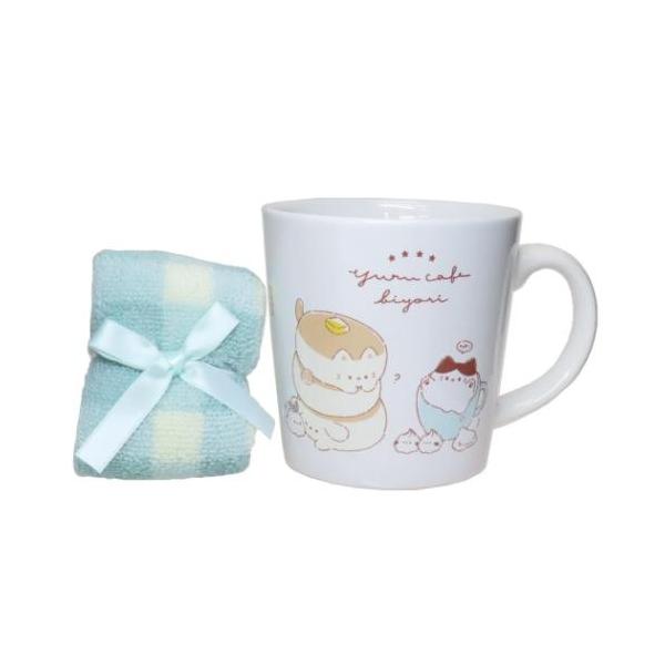 食器ギフト マグカップ＆タオルセット ゆるかふぇびより クーリア マグカップ＆ミニタオル