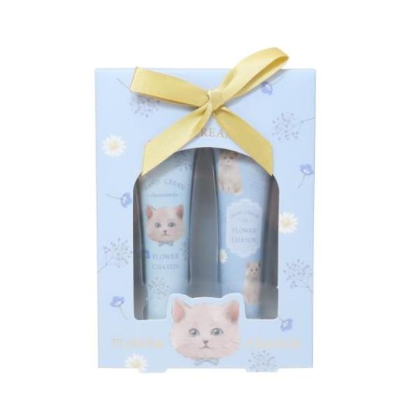 「コスメ雑貨」 ハンドケアギフトセット フラワーシャトン ハンドクリームセット ねこ ブリティッシュ プレゼント ギフト コスメ雑貨 かわいい 猫xお花デザインがおしゃれなフラワーシャトンシリーズ 毎日が楽しくなるキュートなコスメ雑貨シリー...