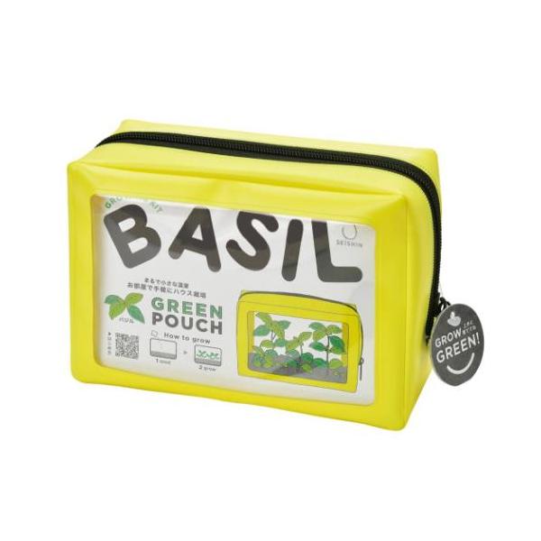 「インテリア雑貨その他」 栽培キット グリーンポーチ 黄色 バジル 聖新陶芸 栽培セット ハーブ まるで小さな温室！ポーチで育てるハーブ こちらはお部屋で手軽にハウス栽培が楽しめる[GREEN POUCH/グリーンポーチ/バジル]小さな温室...