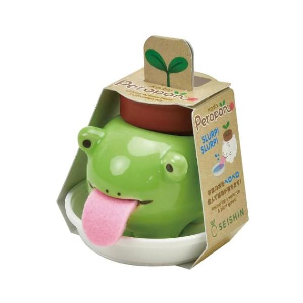 「インテリア雑貨その他」 栽培キット ぺロポンアニマルズ カエル ミント 聖新陶芸 栽培セット ハーブ ペロペロと舌からお水を吸い上げて植物が育ちます こちらはお部屋で手軽に栽培が楽しめる[Peropon ペロポン/animal&amp;c...