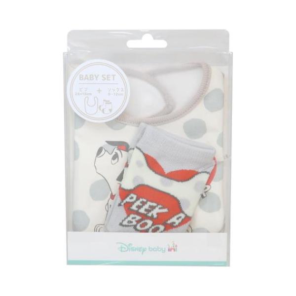「ベビービブ：キャラクター」 ベビーセット ビブ＆ソックス 101匹わんちゃん ベビー用品 ディズニー スモールプラネット ドット グッズ プレゼントにも最適なビブと赤ちゃん用ソックスセット 大人気ディズニーキャラクターのベビーグッズシリー...