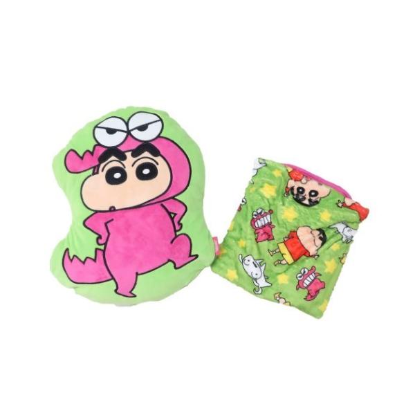 クレヨンしんちゃん ブランケットinクッション ひざ掛け毛布 ワニ山
