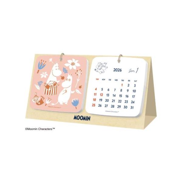 【50%OFF】ムーミン 卓上カレンダー2026年 2026Calendar コースター卓上 北欧 インテリア 令和8年暦