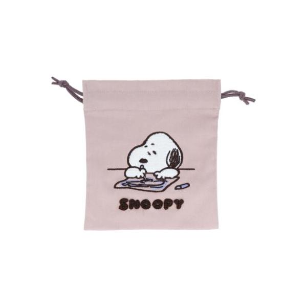 スヌーピー サガラ刺繍巾着 巾着袋 レター ピーナッツ キャラクター
