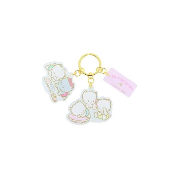 ニャニィニュニェニョン キーリング 3連アクリルキーホルダー レトロ