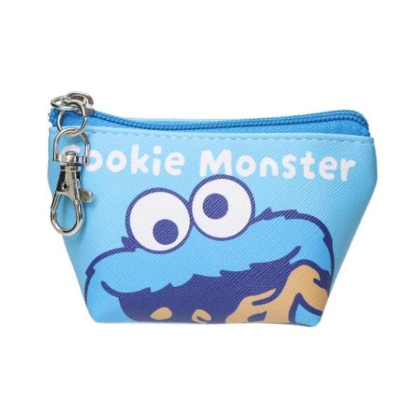 「ミニポーチ クリアポーチ」 セサミストリート キャラクター ミニポーチ 三角ミニポーチ クッキーモンスター イヤホンやリップ、目薬など小物の収納に便利 大人気セサミストリートグッズにまたまた可愛いnewアイテム登場こちらはイヤホン、リップ...