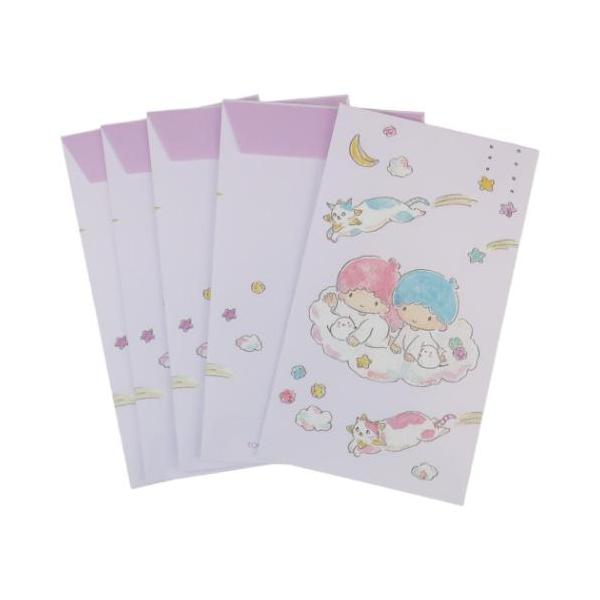 「ポチ袋」 トコロコムギxサンリオキャラクターズ お年玉ポチ袋5枚セット ぽち袋 キキ＆ララと夜空の流れ星にゃんこ サンリオ キャラクター お年玉やお気持ちを包むのにぴったりなポチ袋 トコロコムギとサンリオキャラクターズの夢のコラボグッズが...