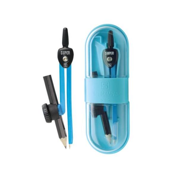 「筆記用具その他」 コンパス スーパーコンパス いろは 鉛筆用 学納タイプ ブルー ソニック 安全&amp;新設設計でお子様に安心 学校の授業に最適しっかりクッキリかきやすい安全＆新設設計でお子様に安心、短め針で安全性UP！いつもまっすぐ、...