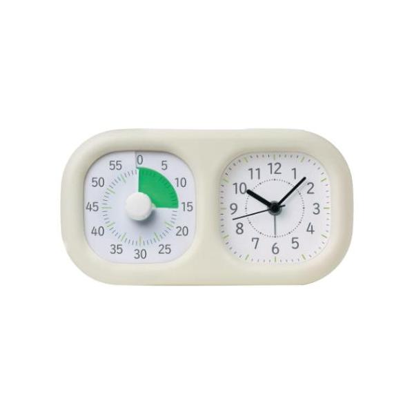 「置き時計 壁掛け時計」 置時計 トキ サポ 時っ感タイマー 時計プラス アイボリー ソニック 色で時間の経過を実感できる じかんを意識してやる気、集中力を高められる。タイマー式学習法トキ サポ！時間の経過とともにフィルムが回転、色面が減っ...