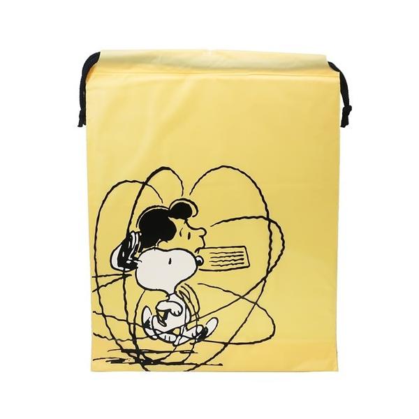 ラッピング用品 スヌーピー ギフト 巾着バッグ ビニール M ピーナッツ グッズ イエロー キャラクター 32×40.5×8cm プレゼント包装