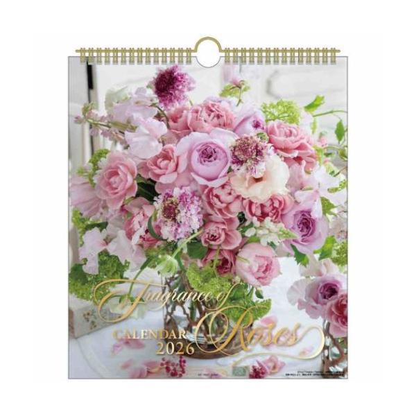 「花/フラワー」 壁掛けカレンダー2026年 ばらの香り 2026Calendar フラワー APJ 美しい薔薇のアレンジメントと一緒に「バラの香り」も楽しめる 定番人気の[バラの香り]カレンダーに飾りやすい30角サイズ登場  美しい薔薇の...