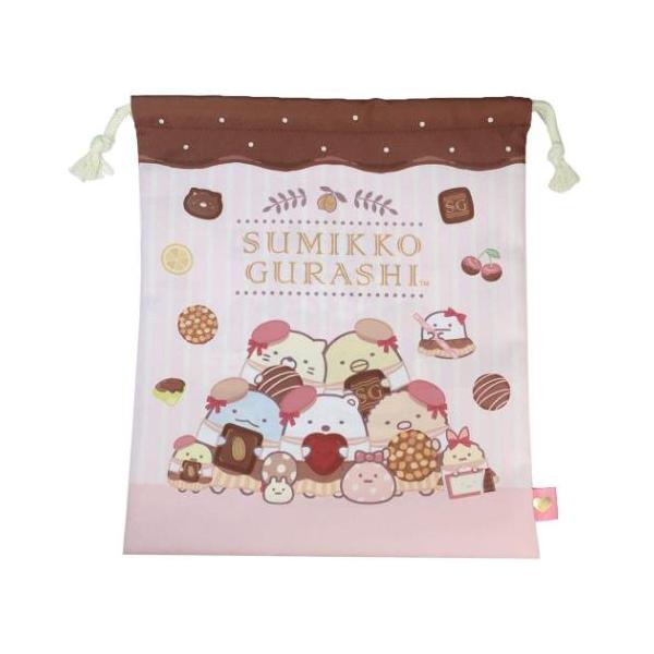 「巾着袋」 すみっコぐらし キャラクター 巾着袋 巾着 中 サンエックス 新入学 新入園にぴったりなかわいいスクール雑貨シリーズ サンエックスの大人気キャラクター[すみっこぐらし]のスクール雑貨シリーズこちらはお弁当袋やコップ入れなどイロイ...