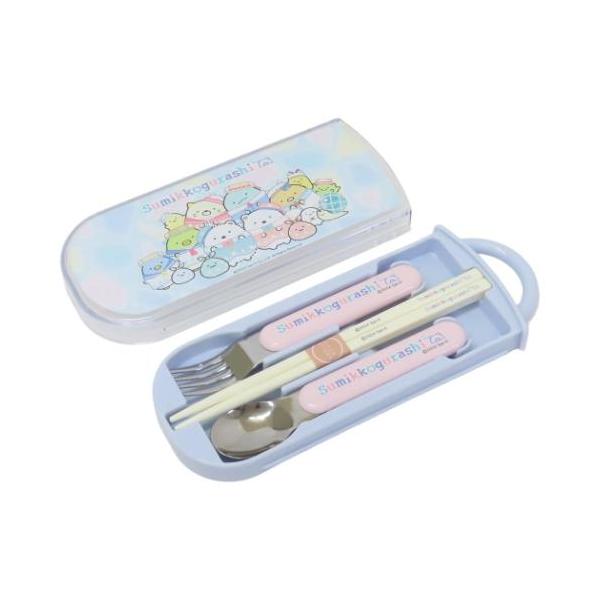 「コンビ トリオセット」 すみっコぐらし グッズ お箸＆フォーク＆スプーンセット キャラクター 抗菌食洗機対応スライド式トリオセット しろくまのふるさと すみっコぐらしのかわいいランチ雑貨シリーズ サンエックスの大人気キャラクター[すみっこ...