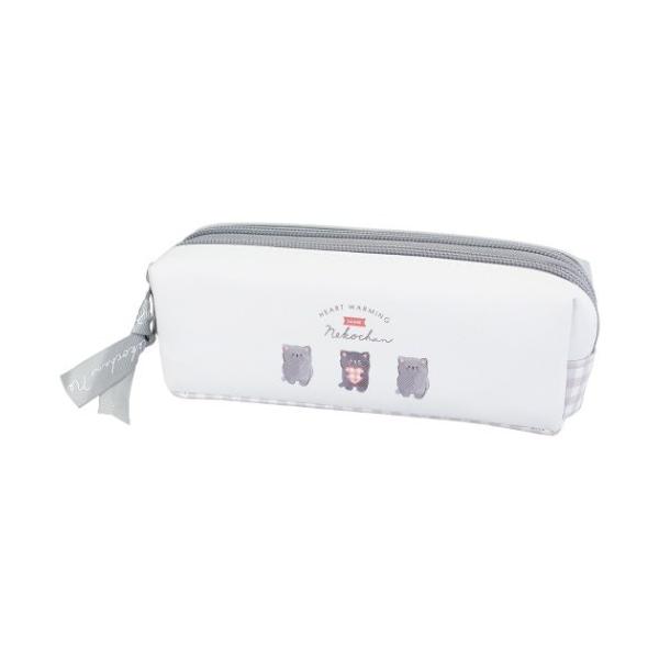 筆箱 スリムツインファスナー ペンケース ハートワーニング