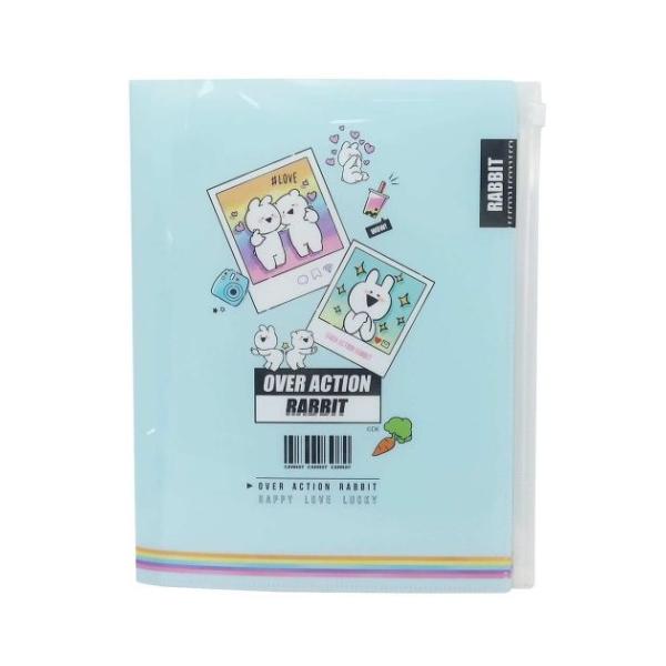 すこぶる動くウサギ ポケットファイル ジップファスナー付き 6ポケット
