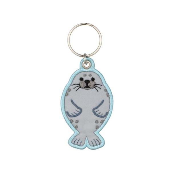 「キーホルダー」 キーリング 海のリフレクター刺繍キーリング アザラシ 両面にリフレクター生地を使用した交通安全グッズ 通学、通勤の安全管理におすすめのアイテムが登場こちらは水族館の人気者をモチーフにした[海のリフレクター刺繍キーリング]両...
